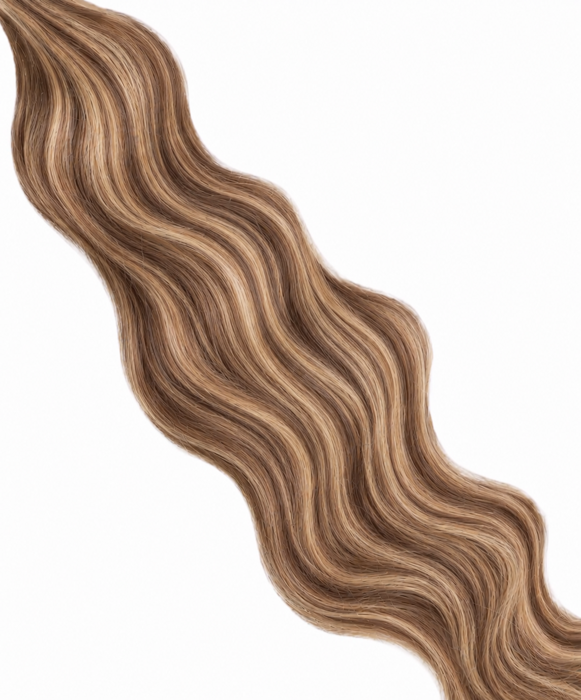 Invisible Weft Extensions — #18/#8 Foiled Honey Walnut Swirl | 22 inch | 50g